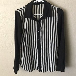 Stripe Button Down Blouse